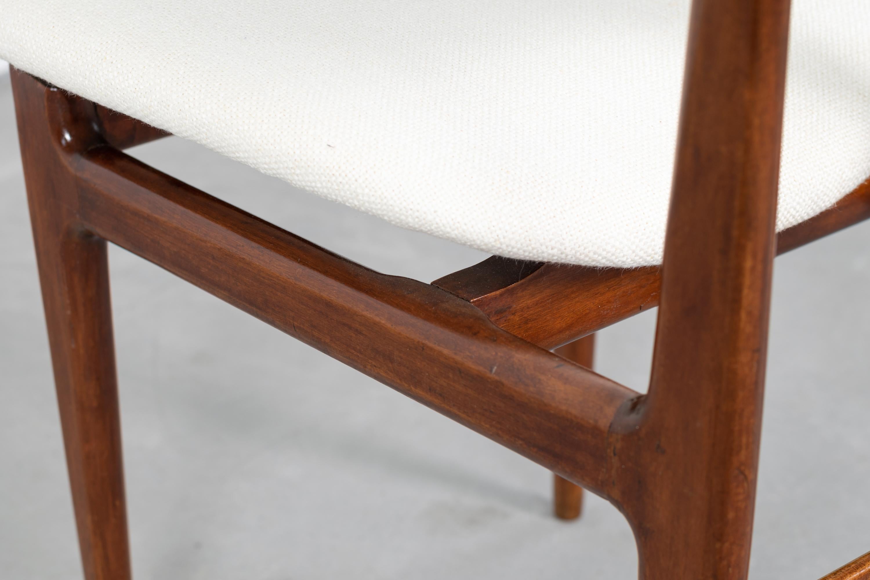 Carlo Hauner & Martin Eisler Set of Four White Fabric Chairs for Forma 6