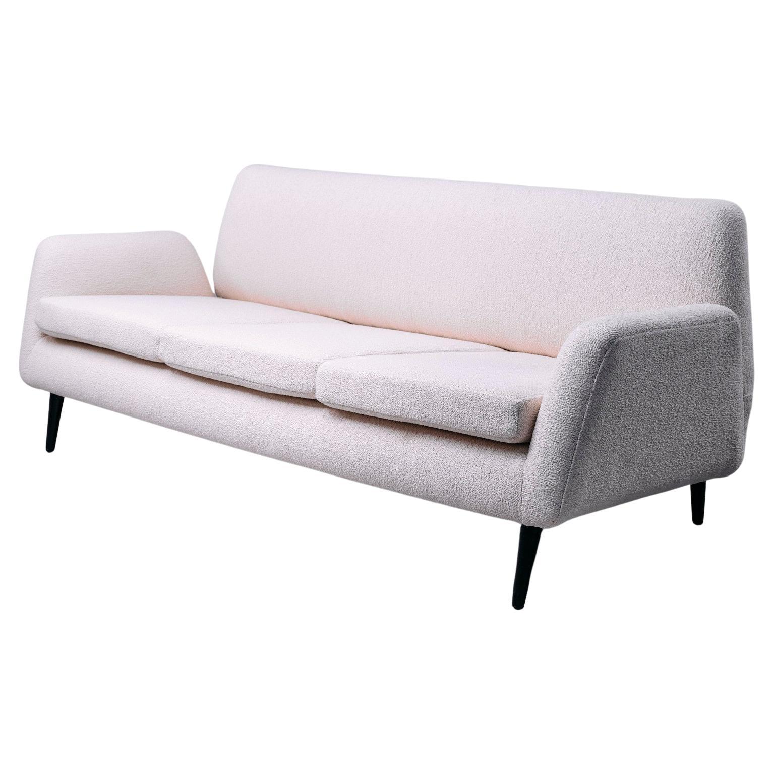 Carlo Hauner & Martin Eisler, Vintage Sofa for Forma, 1958, Brazil, Cream Fabric For Sale