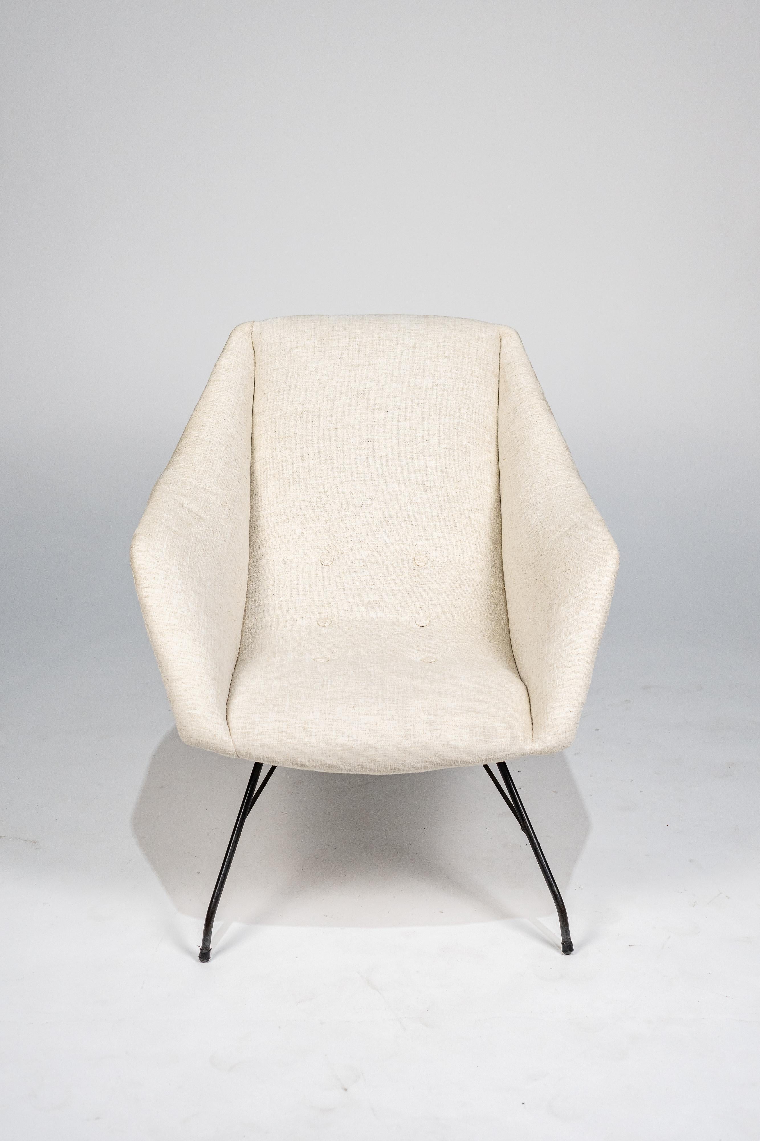 Mid-Century moderno Carlo Hauner. Coppia di poltrone 