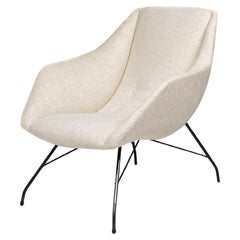 Carlo Hauner. Pareja de sillones "Concha", c. 1950. Metal y tela