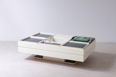 Carlo Hauner rare low table with a central base and compartments