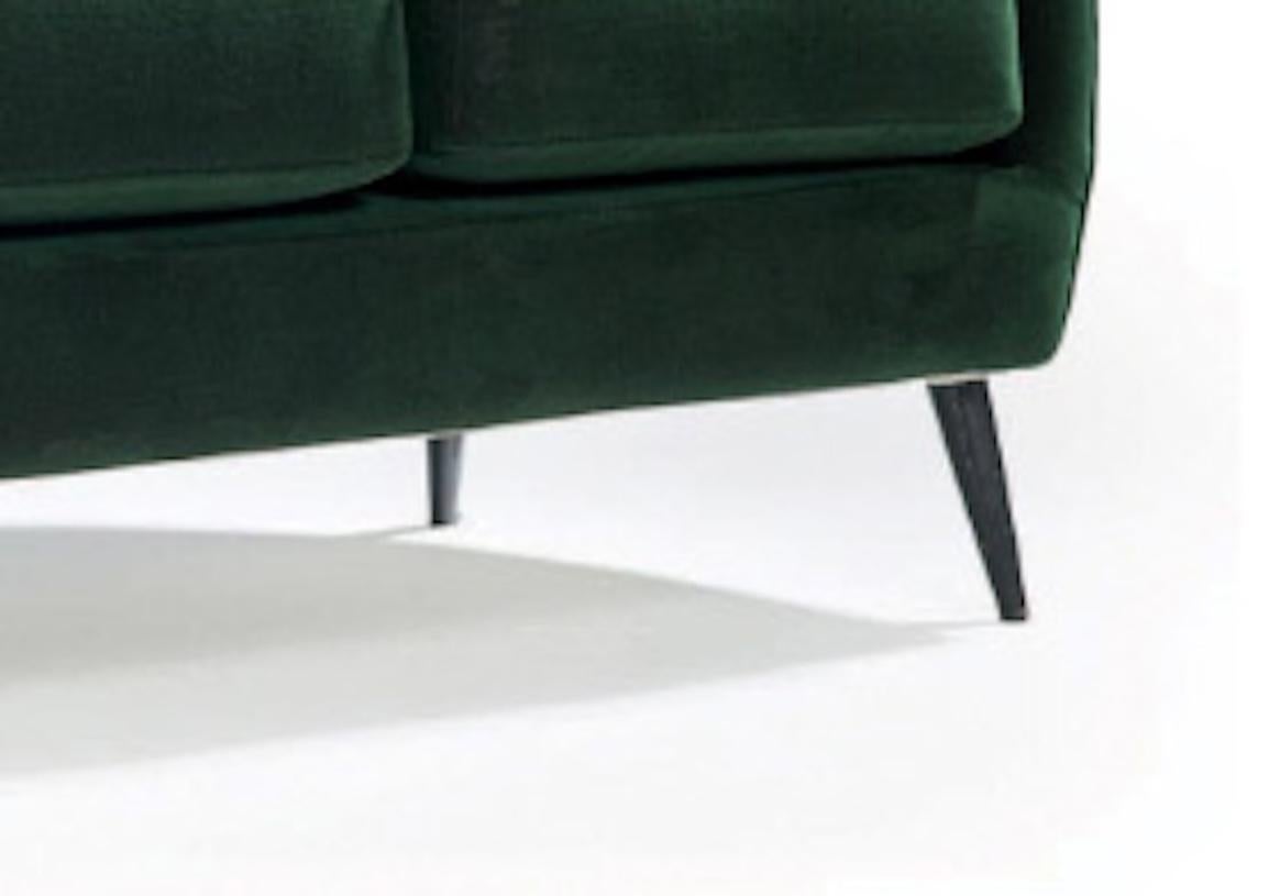 Brazilian Carlo Hauner. Sofa, c. 1950. Green cotton wood and velvet For Sale