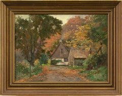 Carlo Hornung-Jensen, Vue de Søllerød, Danemark, peinture à l'huile