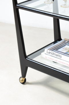 Carlo Huner Stained wood serving trolley