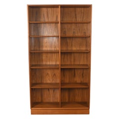 Carlo Jensen Double Teak Bookcase by Hundevad + Co  Danish Modern 1960s
