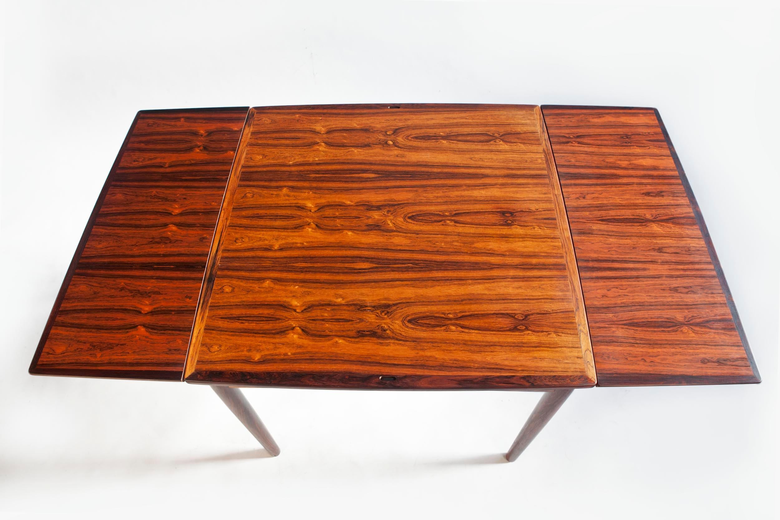 Carlo Jensen for Hundevad & Co. Brazilian Rosewood Flip-Top Table, Denmark 1960s 3