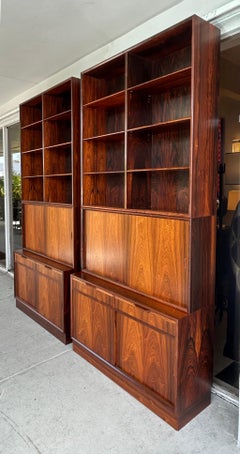 Carlo Jensen Poul Hundevad Danish Rosewood Bookcases, Pair Available
