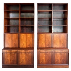 Carlo Jensen Poul Hundevad Danish Rosewood Bookcases, Pair Available