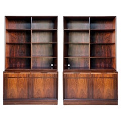 Carlo Jensen Poul Hundevad Danish Rosewood Bookcases, Pair Available