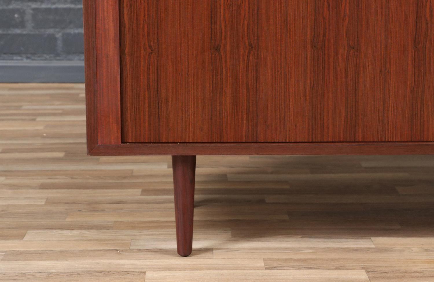 Mid-20th Century Carlo Jensen Tambour-Door Rosewood Credenza for Hundevad