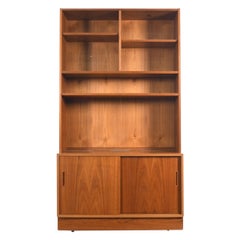 Carlo Jensen Teak Credenza With Bookcase Hutch #2 by Hundevad + Co  Danish Mode