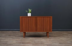Expertly Restored - Carlo Jensen Teak Tambour-Door Cabinet for Hundevad Co.