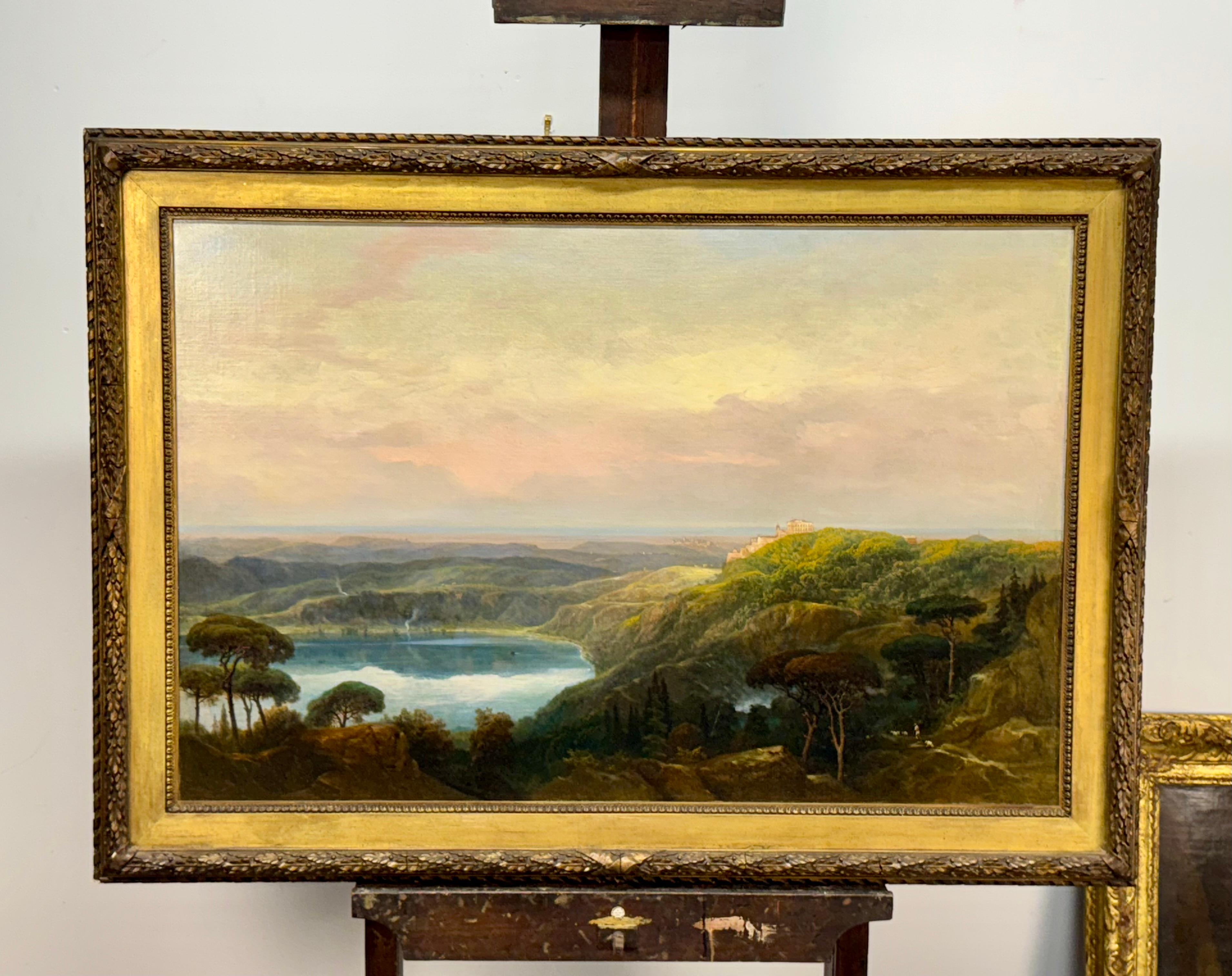 Una vista del lago di Nemi, Italia - Painting Antichi maestri di Carlo Labruzzi