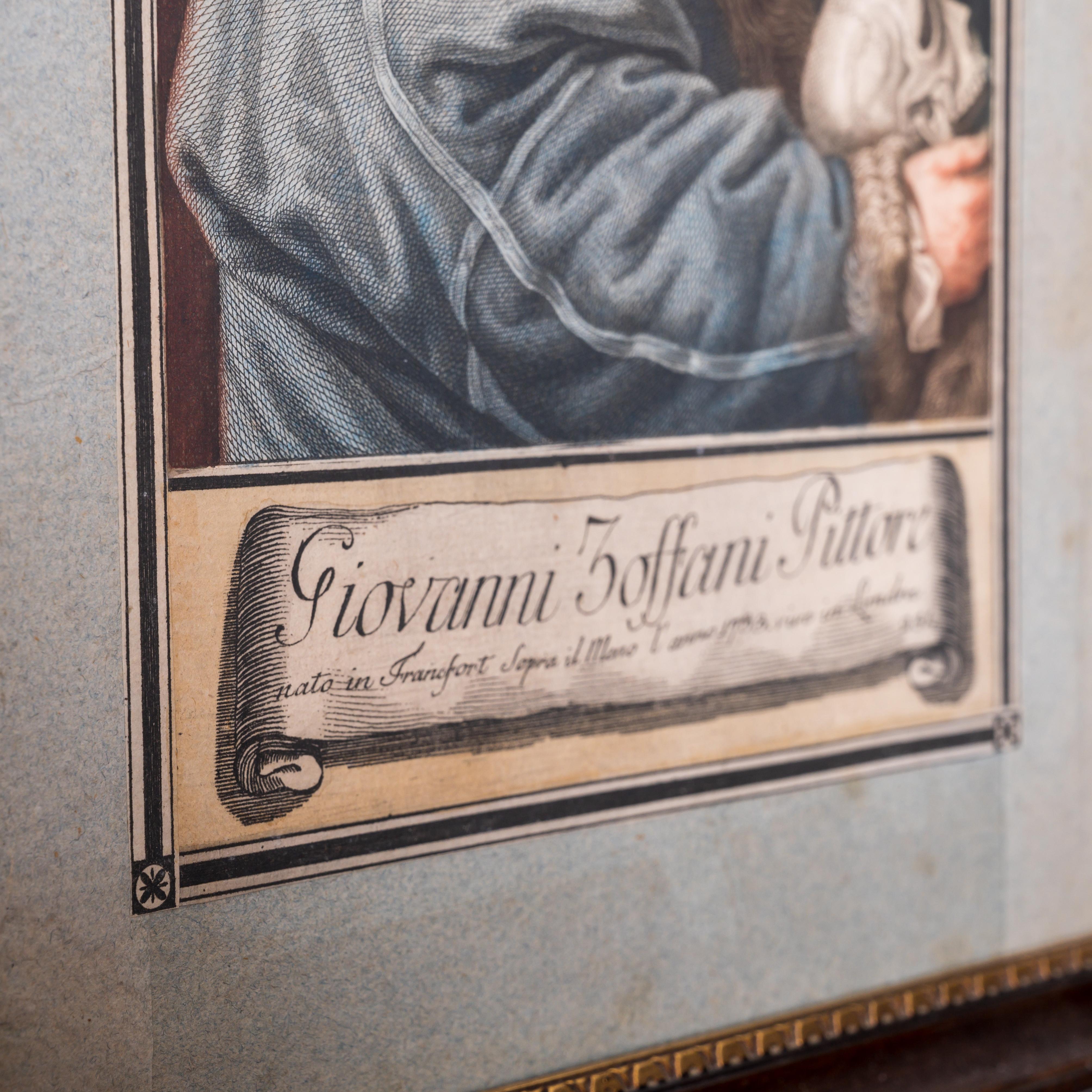 Glass Carlo Lasinio Artist Portrait Engravings, 18th Century - Set of 4 For Sale