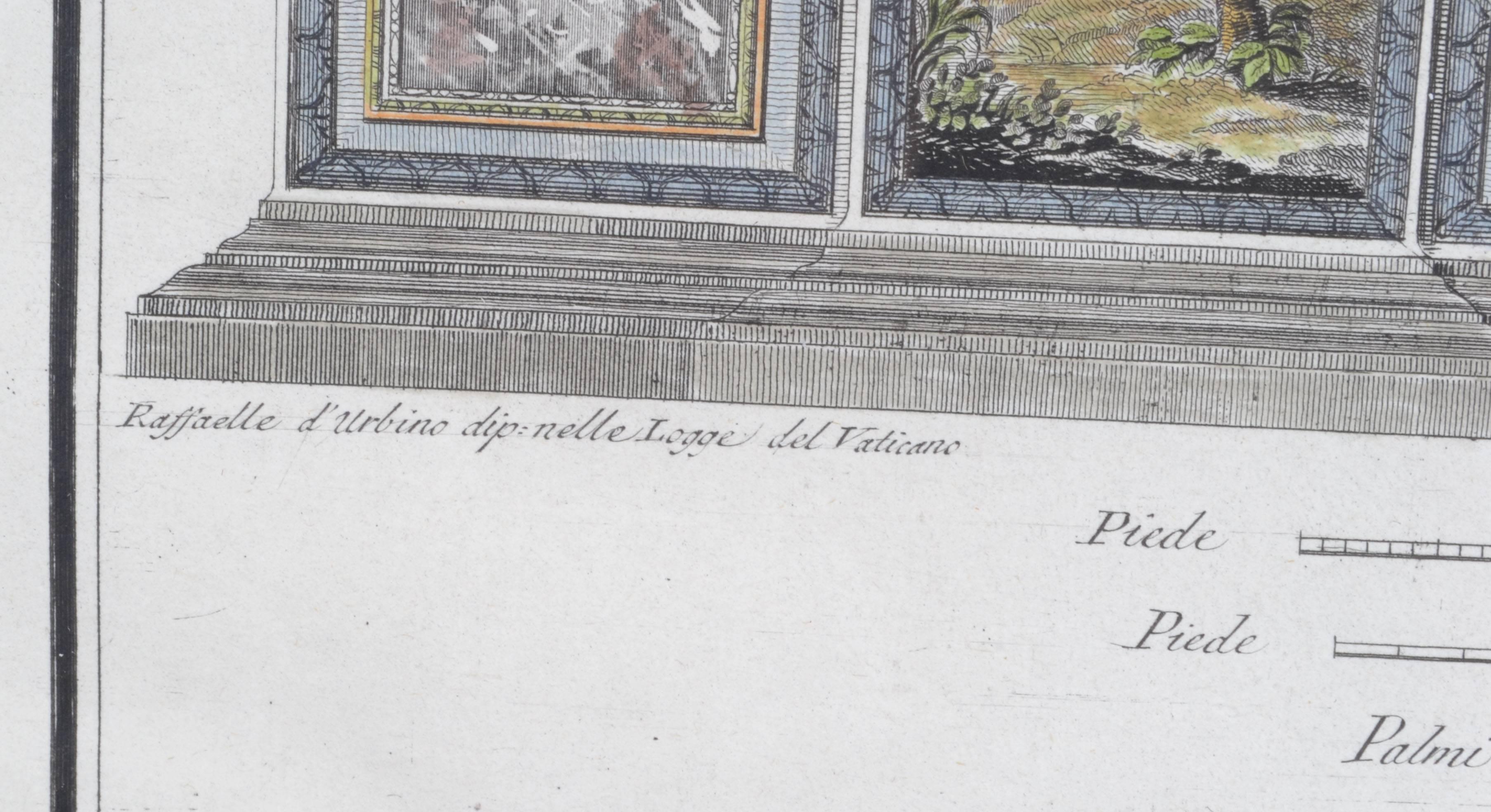 Fin du XVIIIe siècle Gravure de Carlo Lasinio de la Loggia Del Vaticano par Raffaello D'urbino. Ensemble 4 pièces en vente