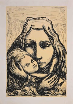 Mother and Child - Lithograph by Carlo Levi­ - Mid-20th Century
