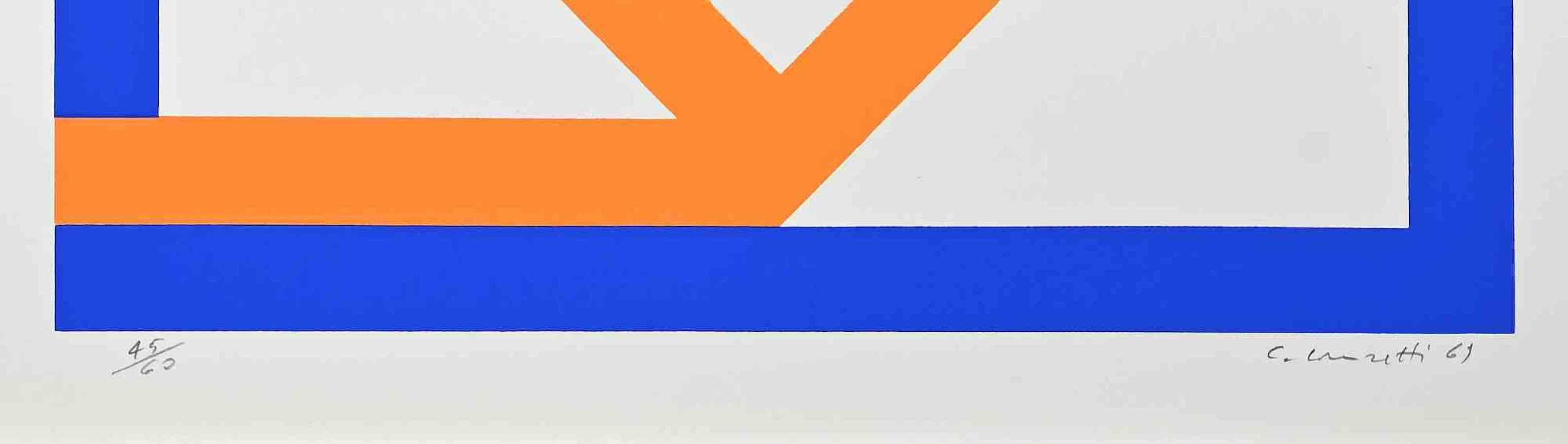 Composition abstraite - Impression sérigraphiée de Carlo Lorenzetti - 1969 en vente 1