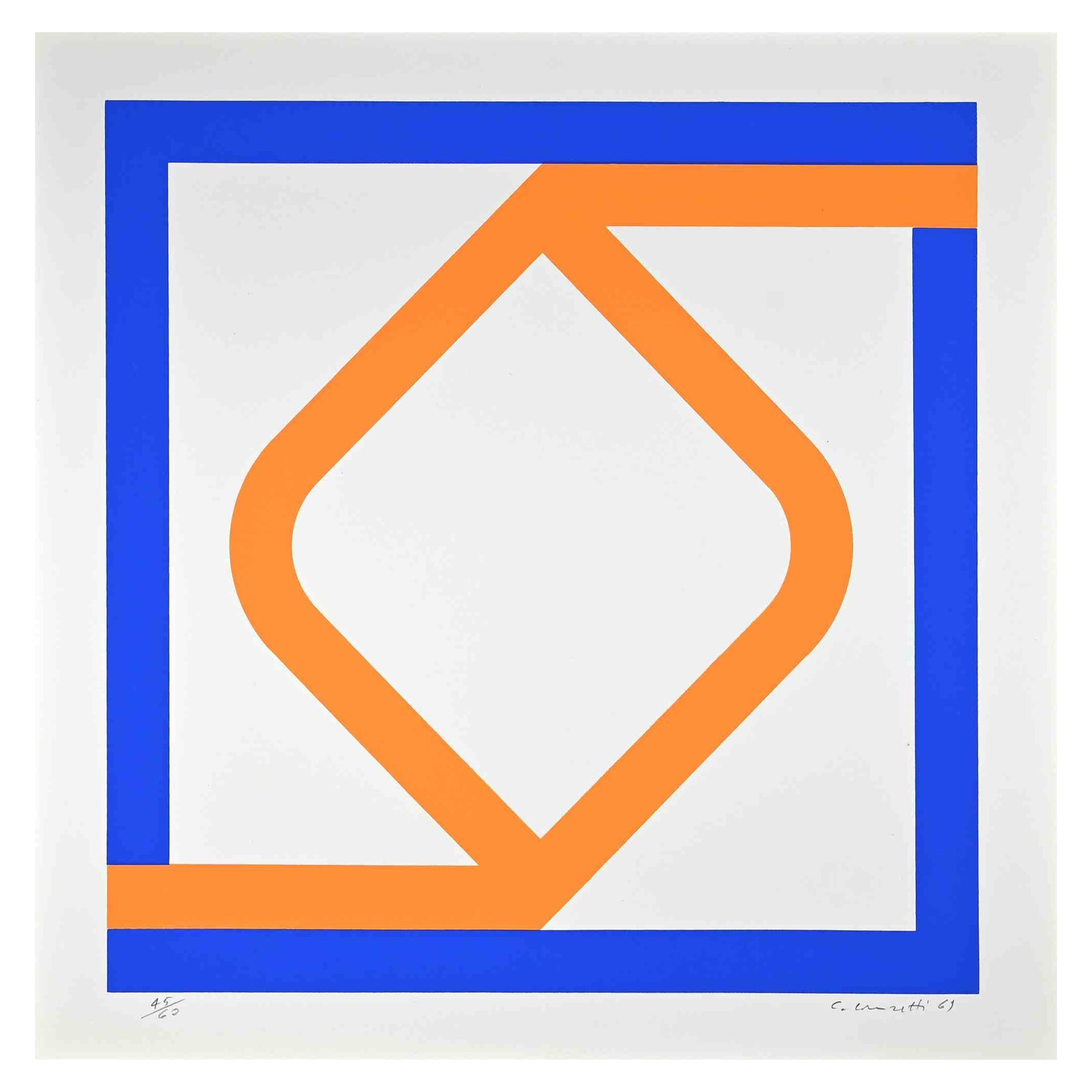 Abstract Composition - Screen Print by Carlo Lorenzetti - 1969