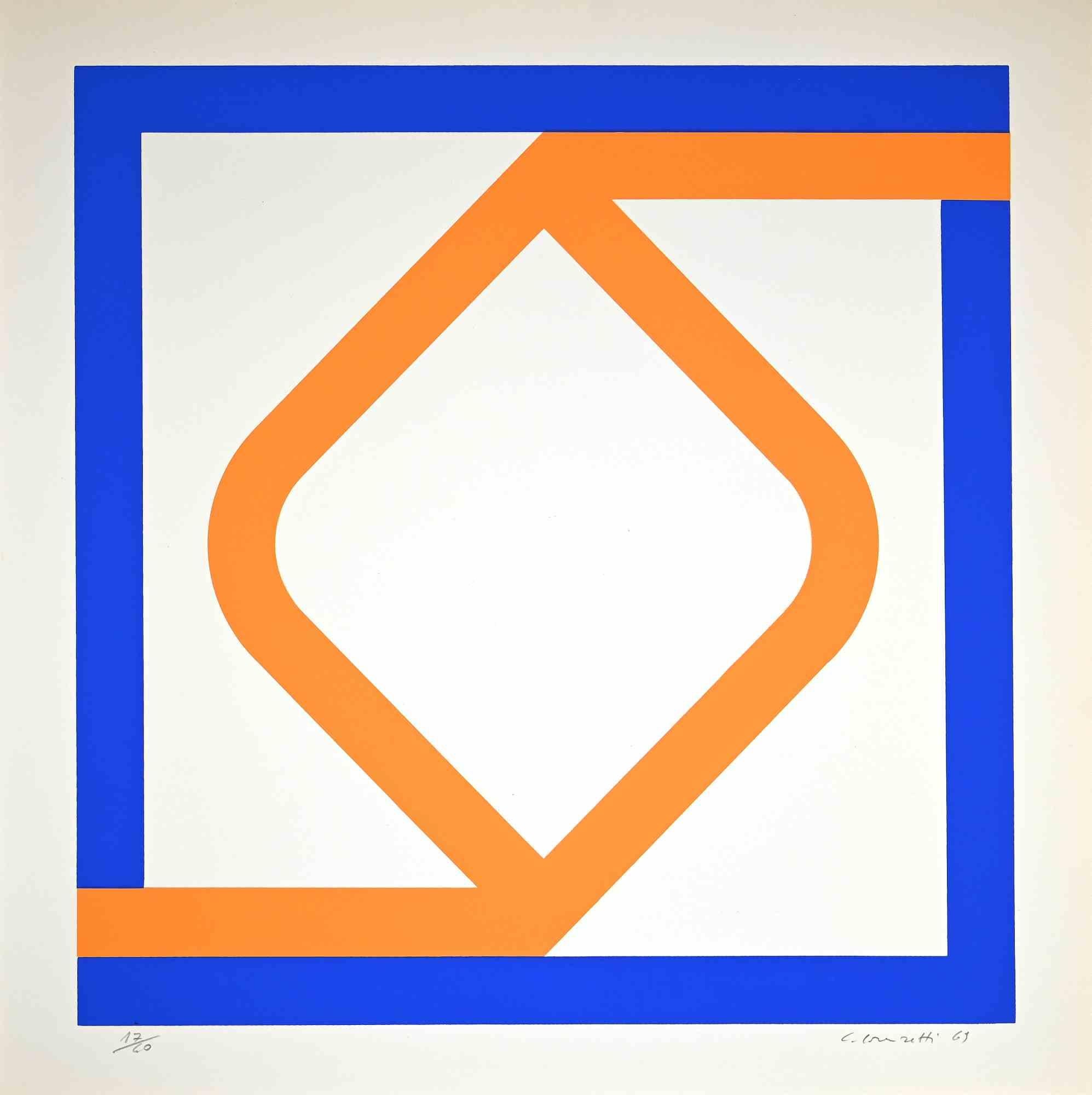 Color Interpenetration is an original artwork realized by Carlo Lorenzetti (Venice, 1858 - Venice, 1945) in 1969.

60 numbered and signed copies.

Editor Segnapassi Pesaro.

Along with the artwork there is a poem in italian.

Sehr guter