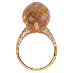 Carlo Luca della Quercia Quartz Diamonds Cocktail Ring