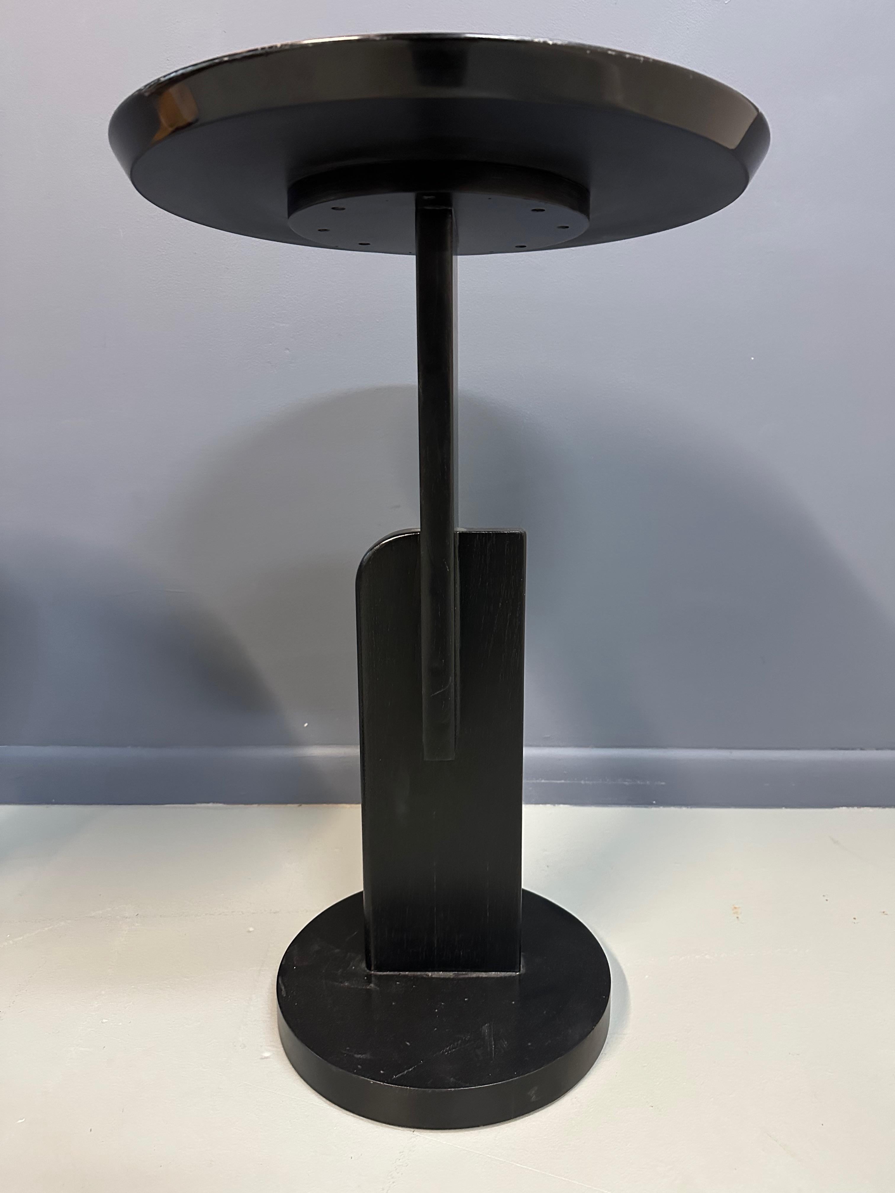 Carlo Malnati Style Post Modern Side Tables with Inlay Wood Tops For Sale 1