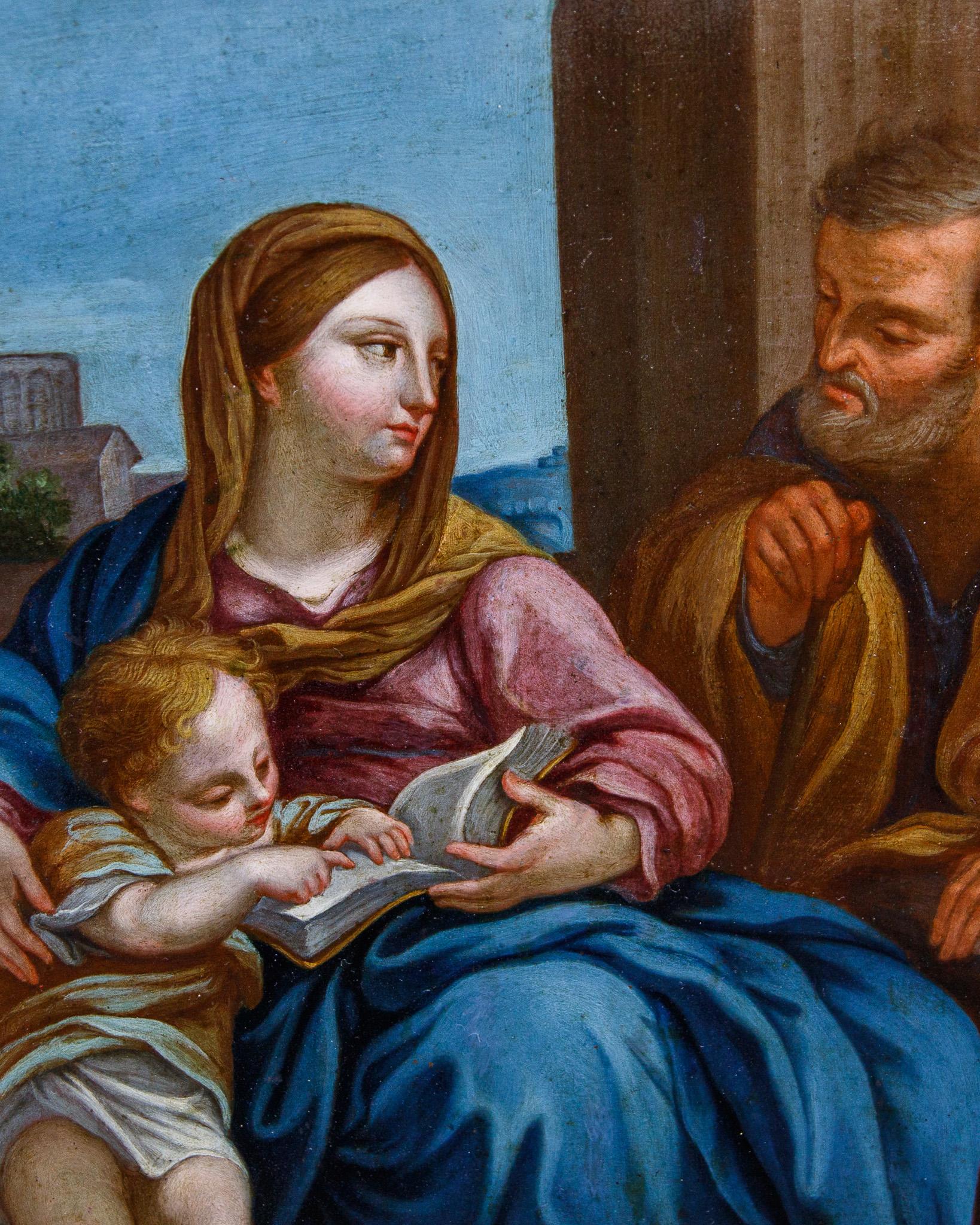 Carlo Maratta (Camerano, 1625 - Rome, 1713), Sainte Famille - Autres styles artistiques Painting par Carlo Maratti
