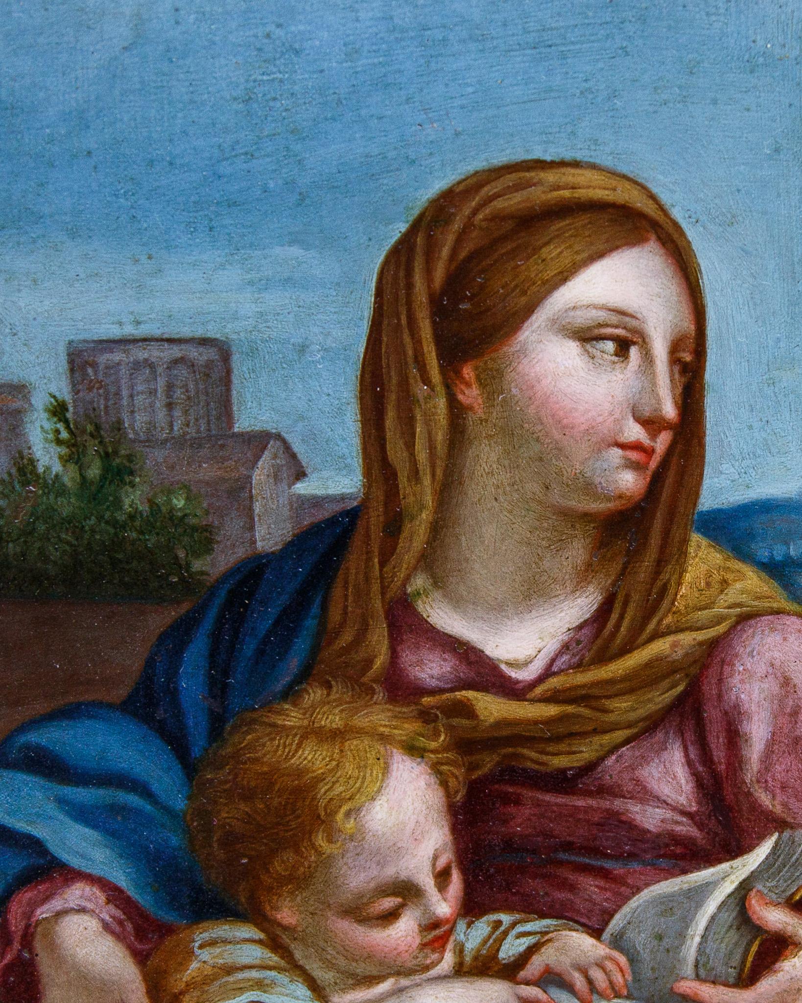 Carlo Maratta (Camerano, 1625 - Rome, 1713), Sainte Famille - Black Figurative Painting par Carlo Maratti