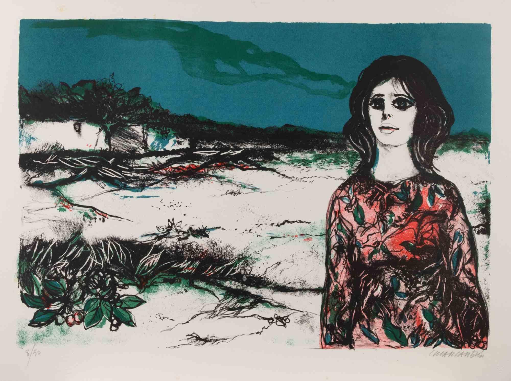 Lithograph realized by Carlo Marcantonio in 19980s.

Hand signed and numbered in pencil.

Edition of 8/50.

Very good condition.