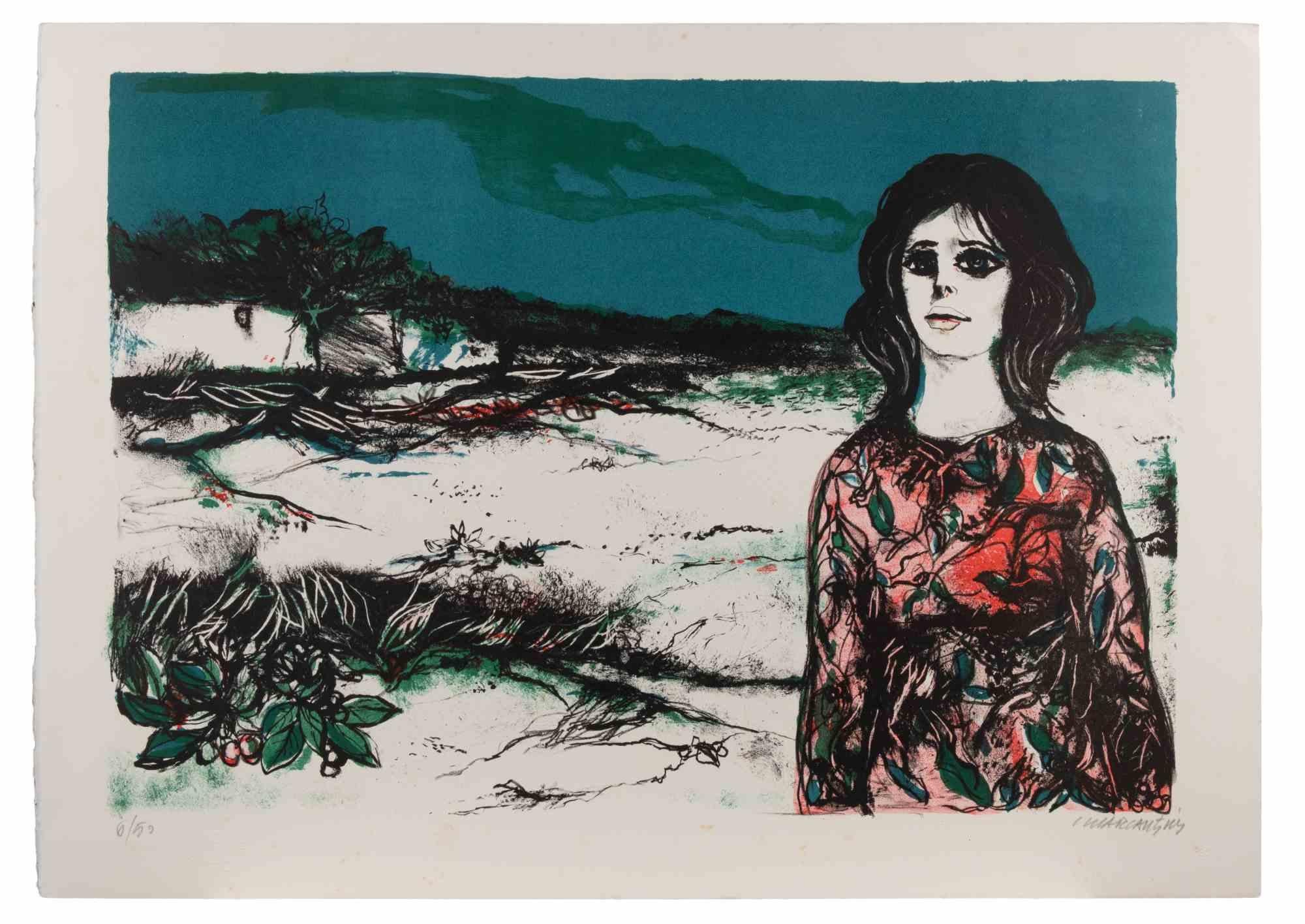 Lithograph realized by Carlo Marcantonio in 19980s.

Hand signed and numbered in pencil.

Edition of 6/50.

Very good condition.