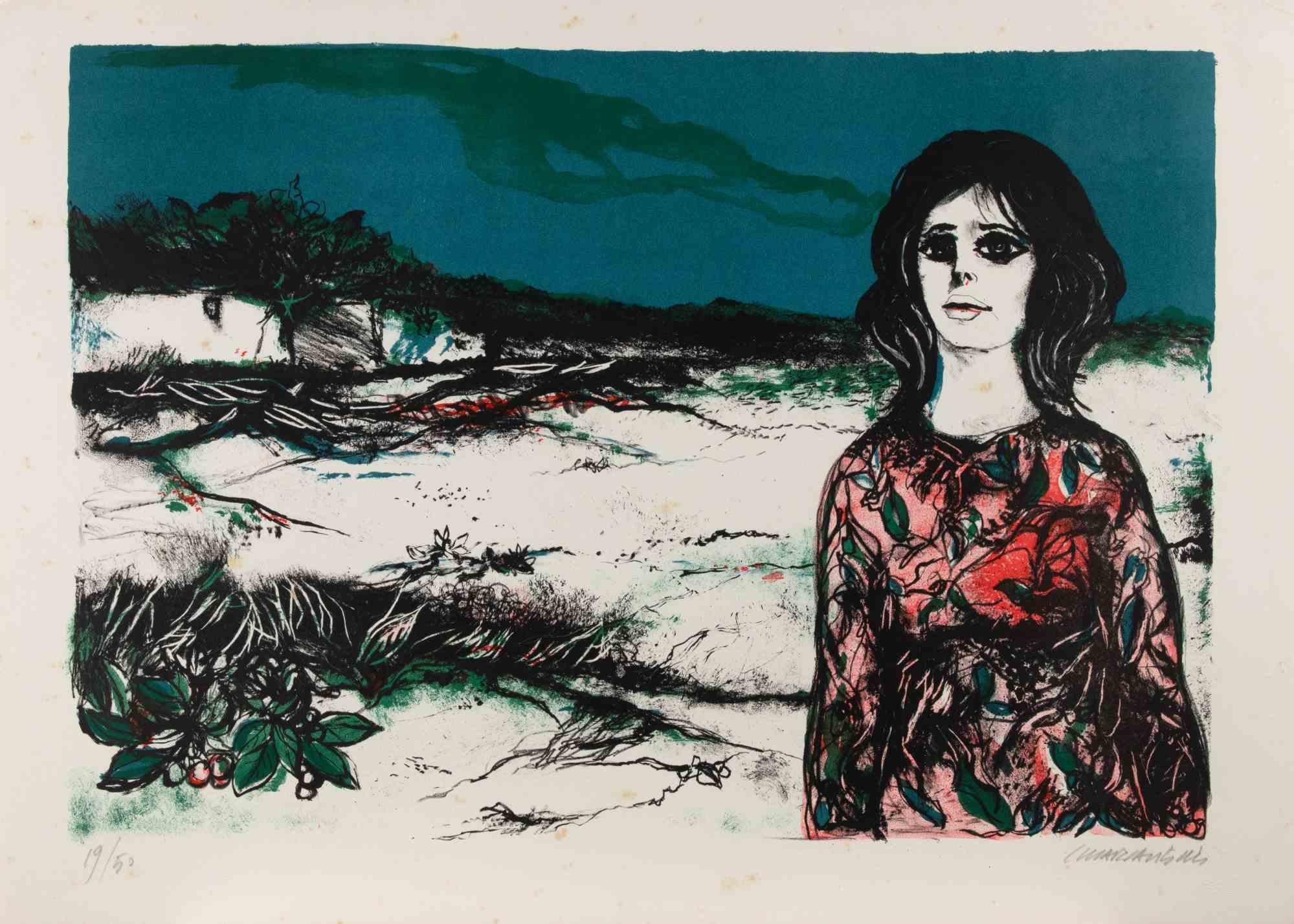 Lithograph realized by Carlo Marcantonio in 1980s.

Hand signed and numbered in pencil.

Edition of 19/50.

Very good condition except for some foxing.