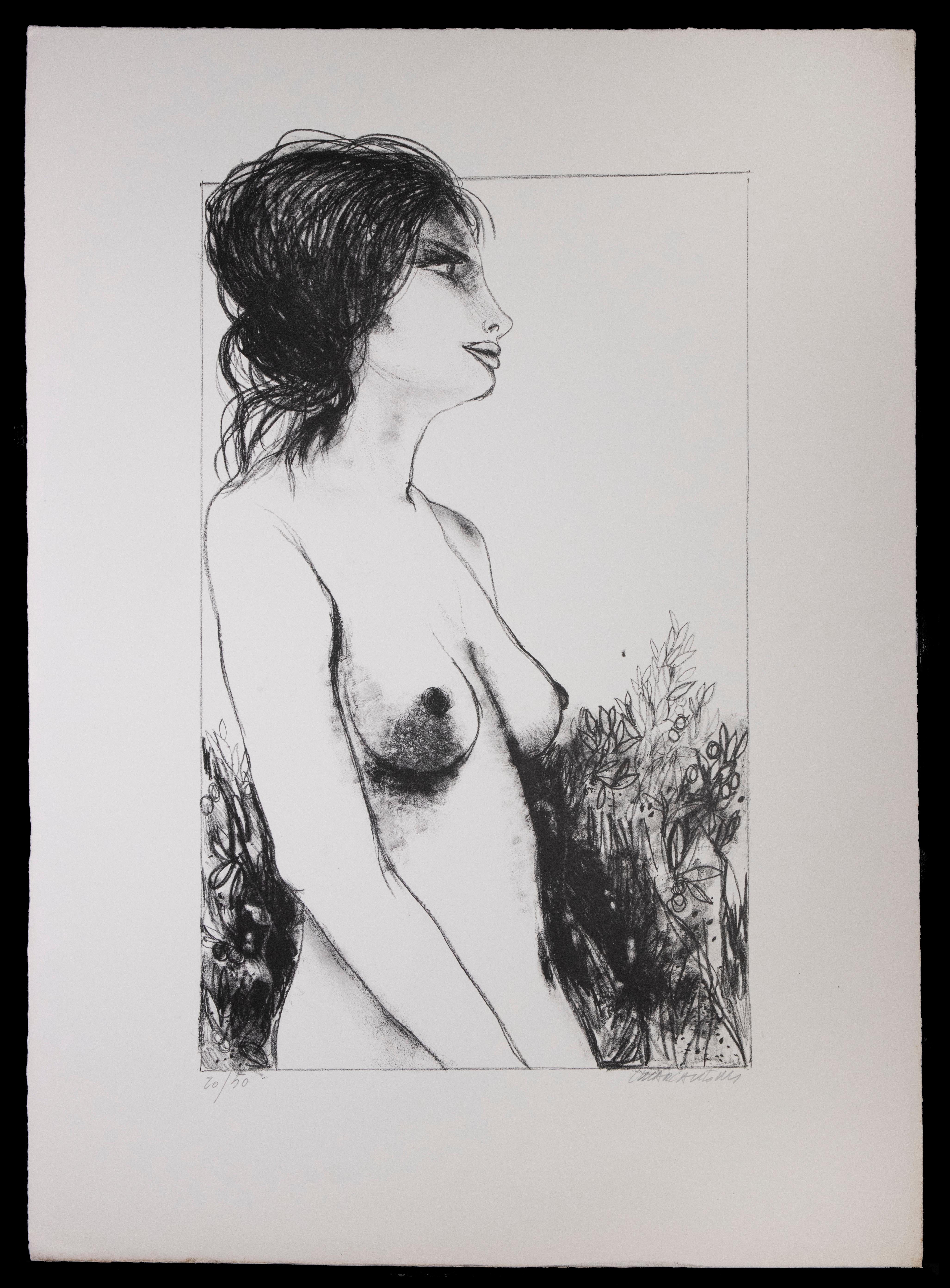Nude - 2 - Originallithographie von Carlo Marcantonio - 1970