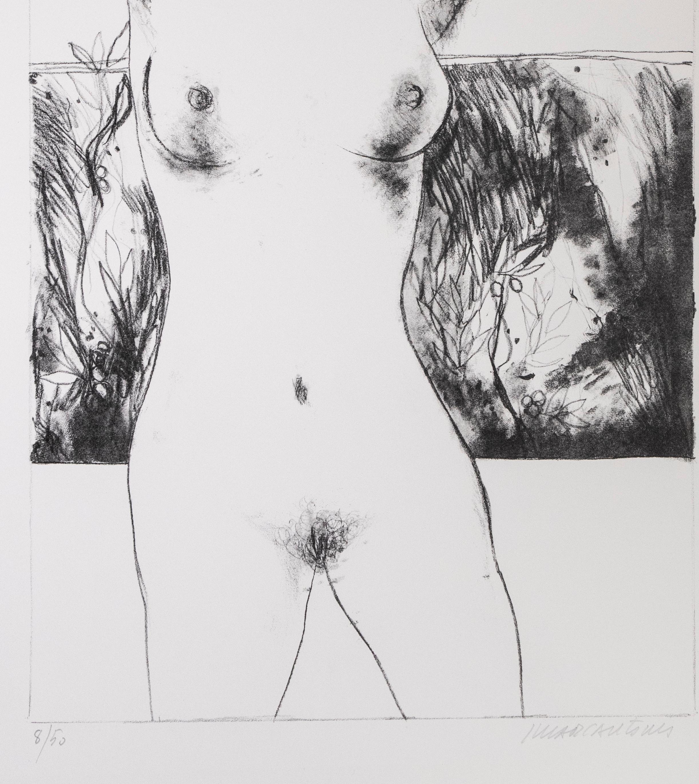 Nude - 3 - Originallithographie von Carlo Marcantonio - 1970 im Angebot 1