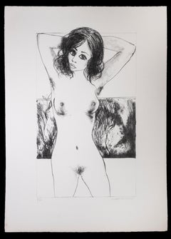 Nude - 3 - Originallithographie von Carlo Marcantonio - 1970