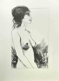 Lithographie d'une femme nue - Carlo Marcantonio - 1970