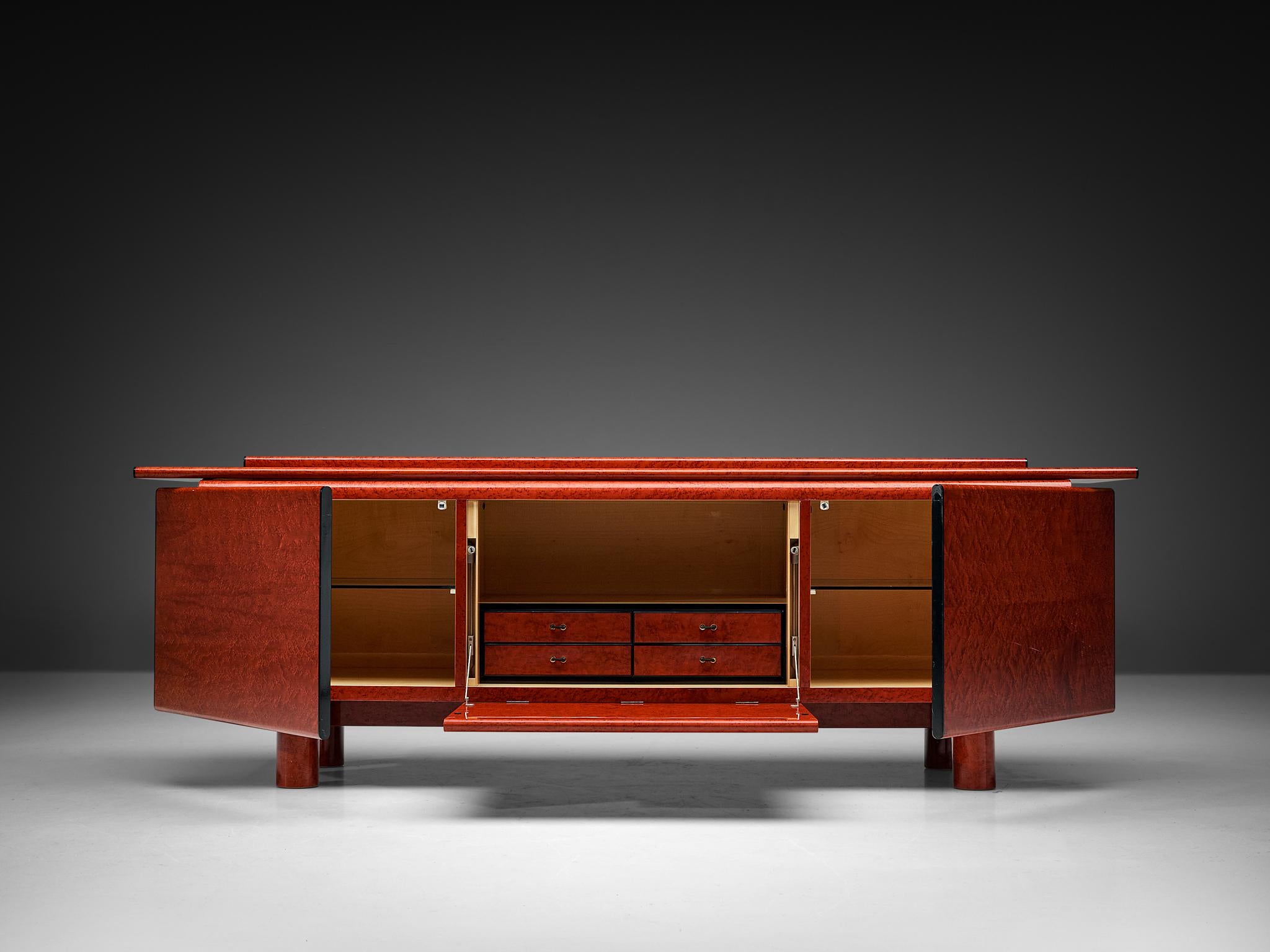 Carlo Marelli & Massimo Molteni 'Tula' Sideboard in Red Birdseye Maple For Sale 5
