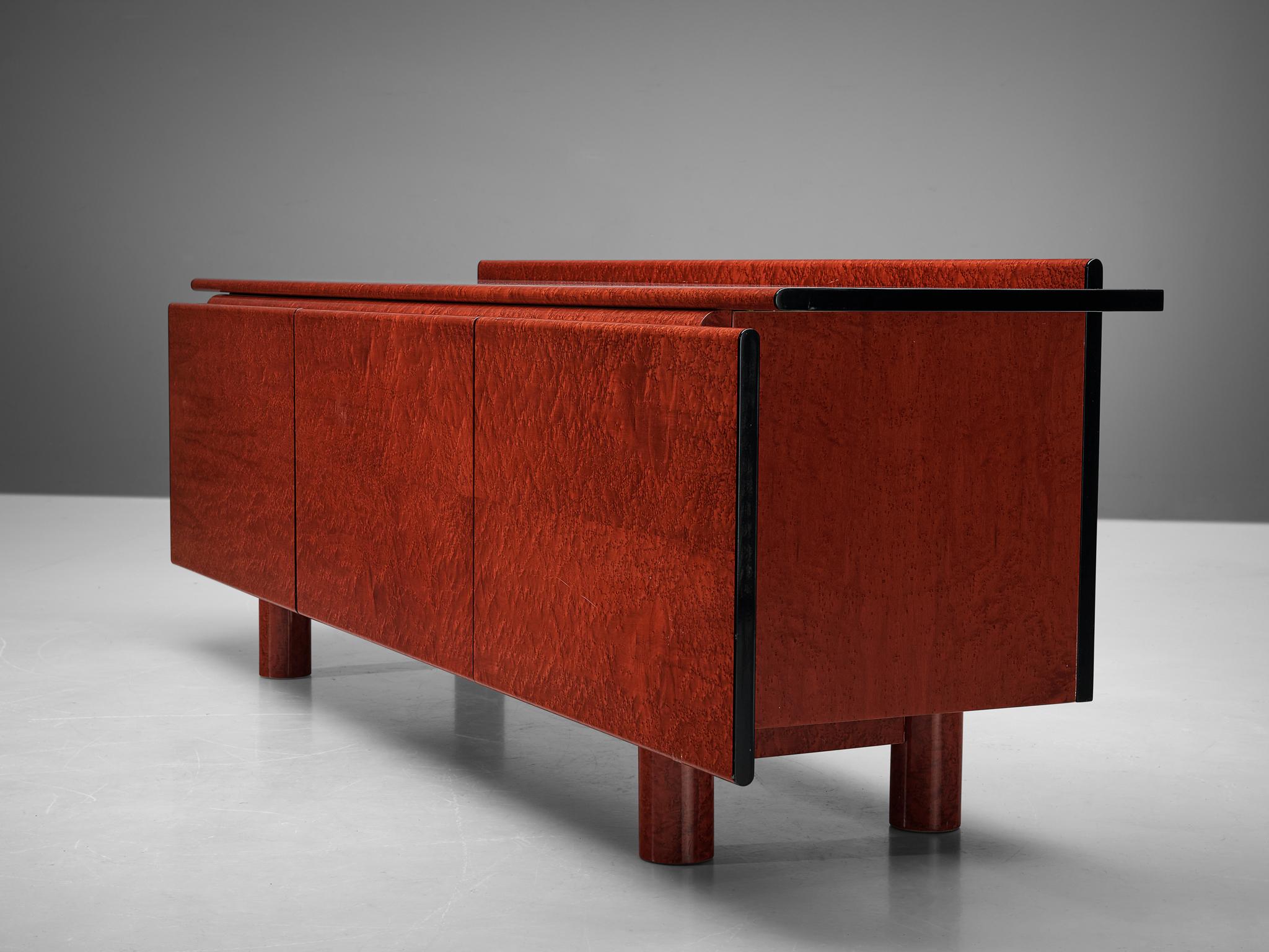 Carlo Marelli & Massimo Molteni 'Tula' Sideboard in Red Birdseye Maple For Sale 1