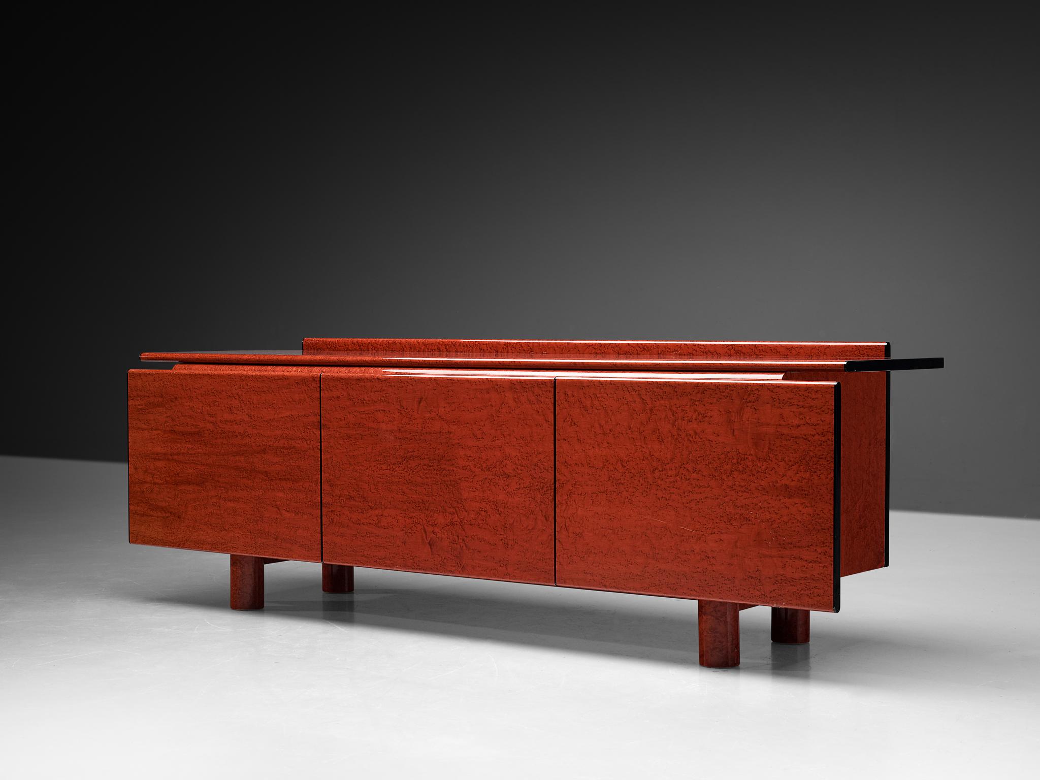 Carlo Marelli & Massimo Molteni 'Tula' Sideboard in Red Birdseye Maple For Sale 1