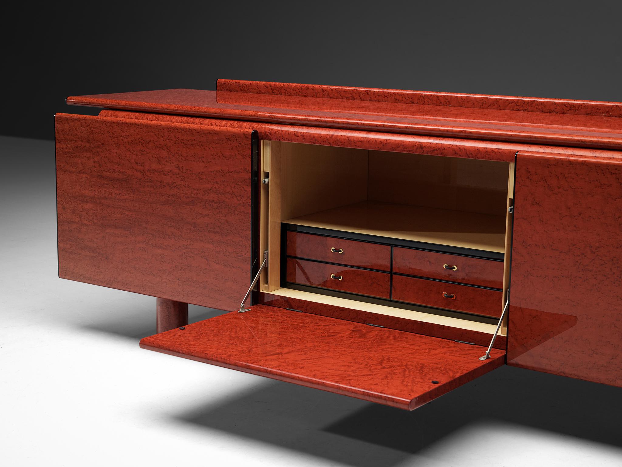Carlo Marelli & Massimo Molteni 'Tula' Sideboard in Red Birdseye Maple For Sale 2