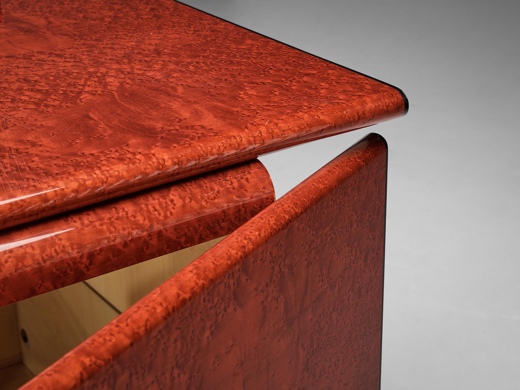 Carlo Marelli & Massimo Molteni 'Tula' Sideboard in Red Stained Birdseye Maple 4