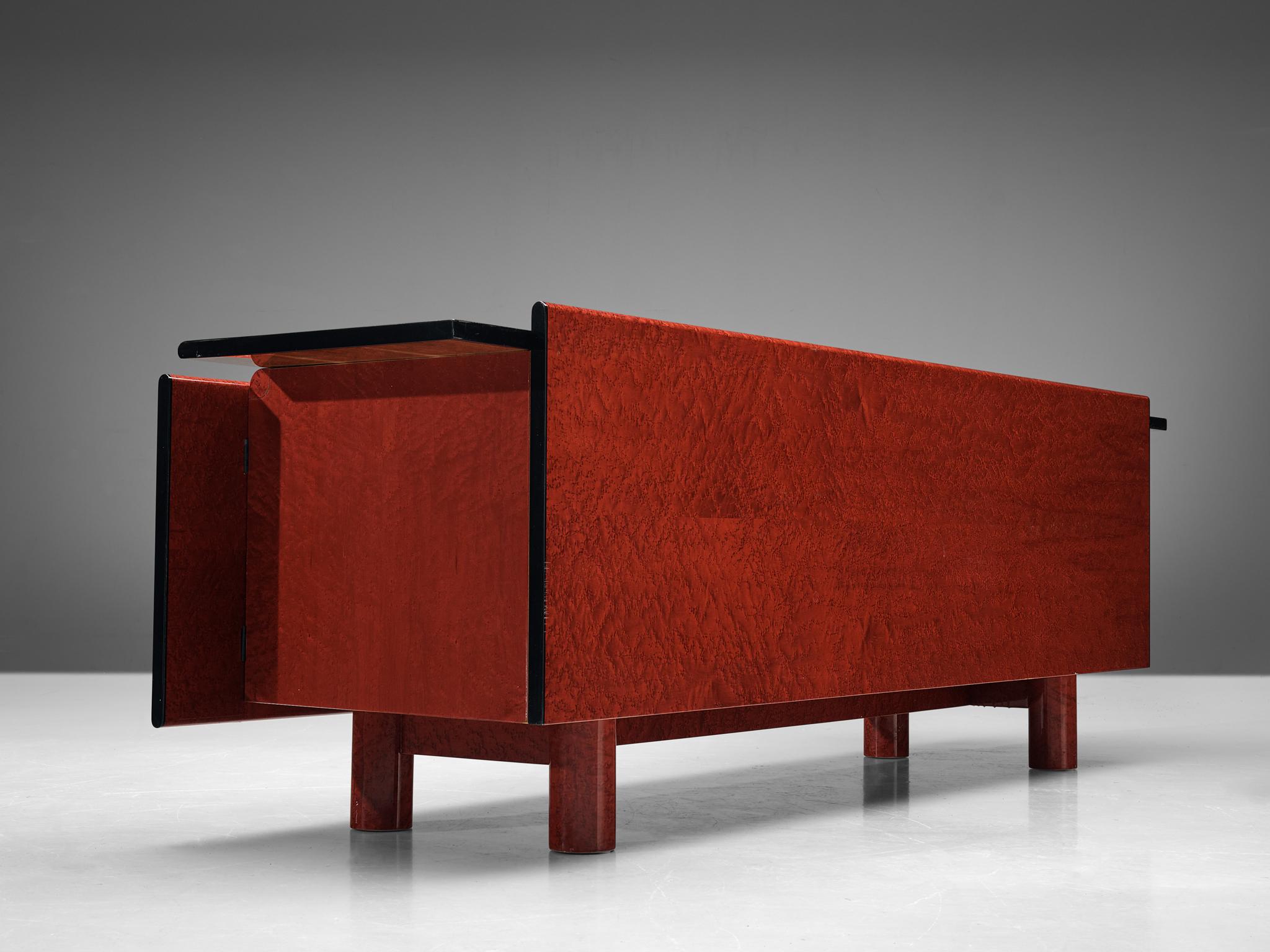 Carlo Marelli & Massimo Molteni 'Tula' Sideboard in Red Stained Birdseye Maple 5