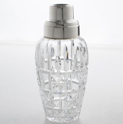 Shaker da cocktail Martini in cristallo e argento di Carlo Masini, circa 1950