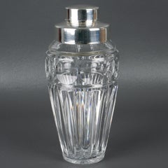Carlo Masini Silver Plate and Crystal Barware Martini Cocktail Shaker circa 1950