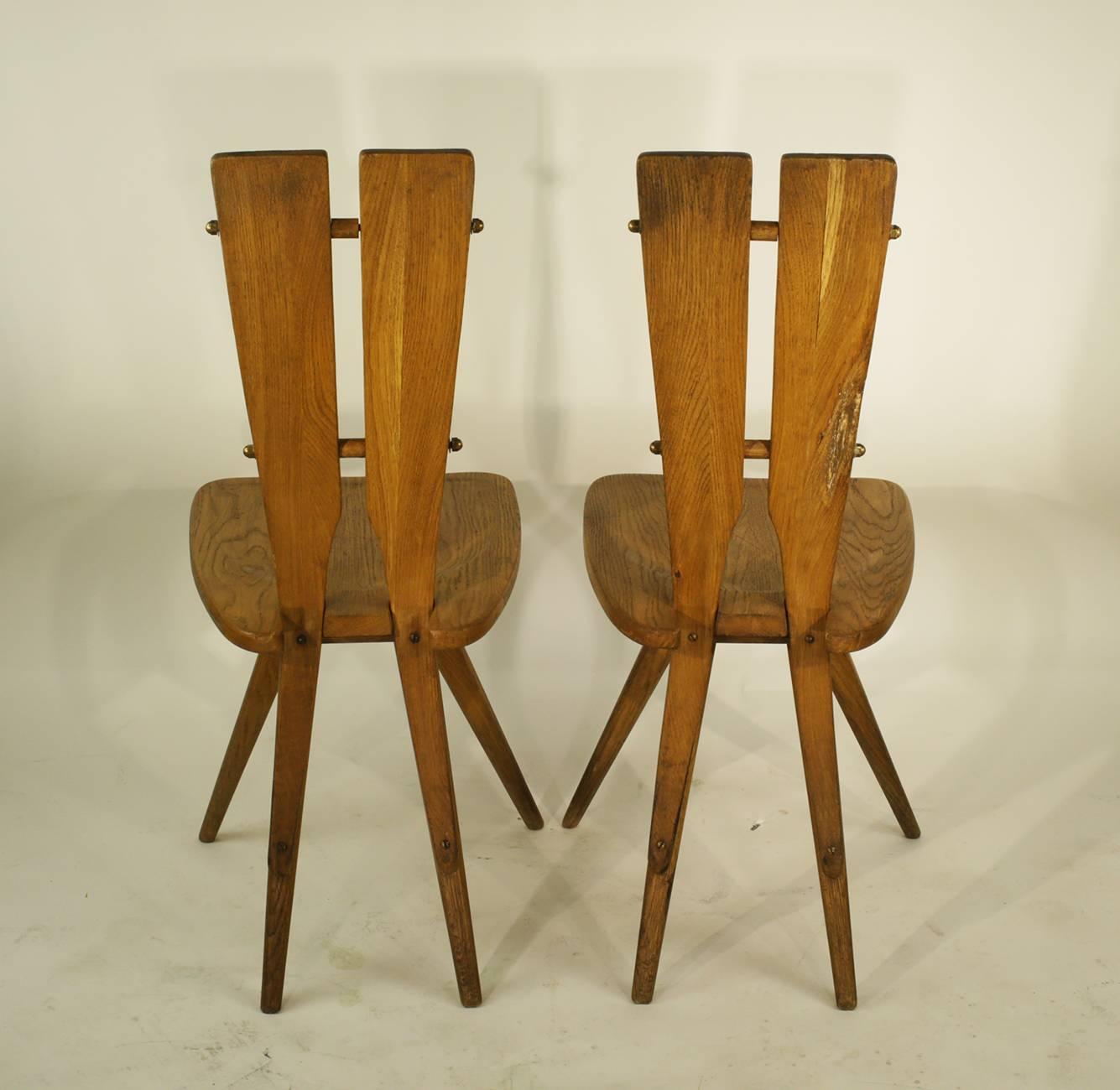 Mid-Century Modern Paire de chaises d'appoint Carlo Mollino Casa del Sole en vente