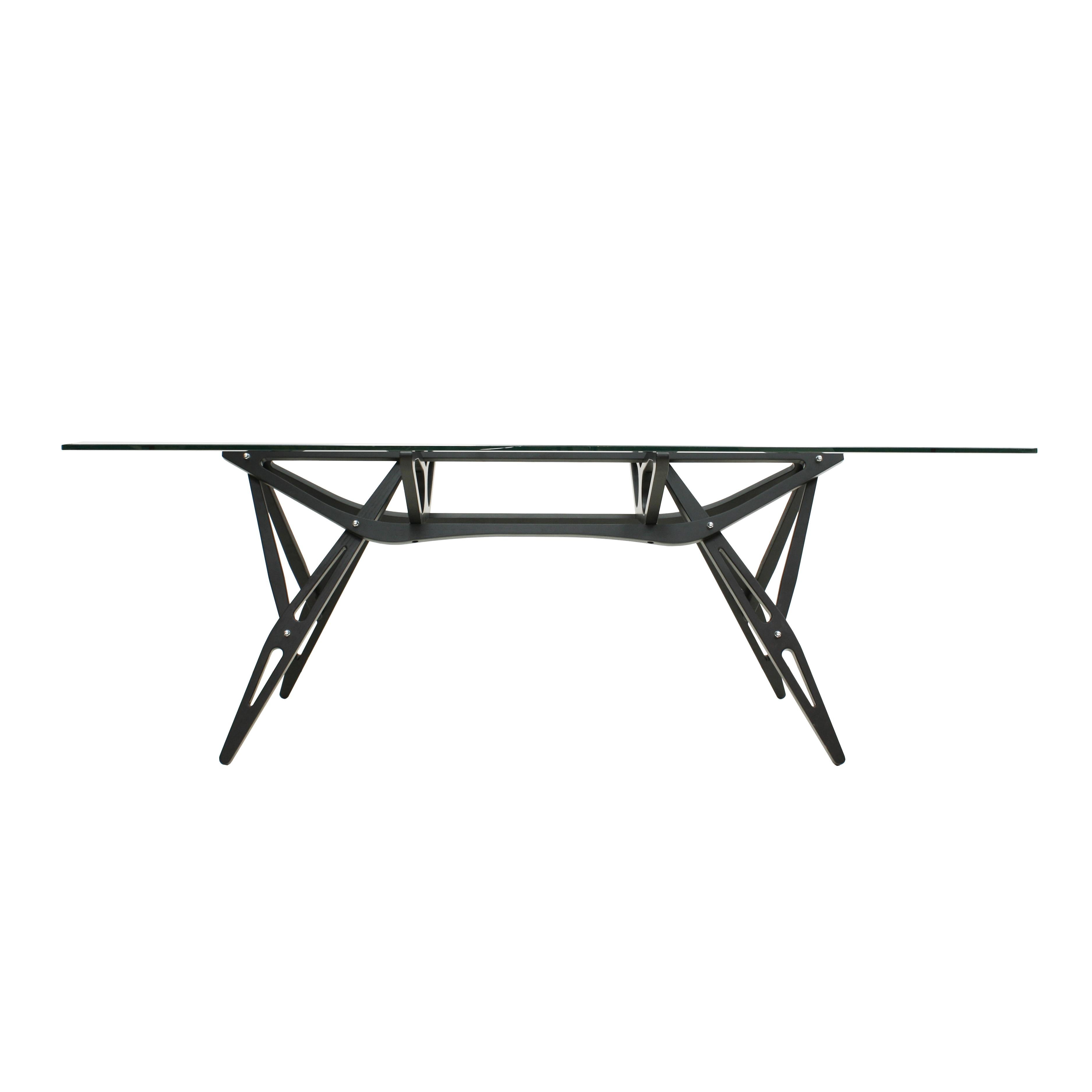 Mid-Century Modern Carlo Mollino Midcentury Modern Reale Glass Square Dinning Table by Zanotta