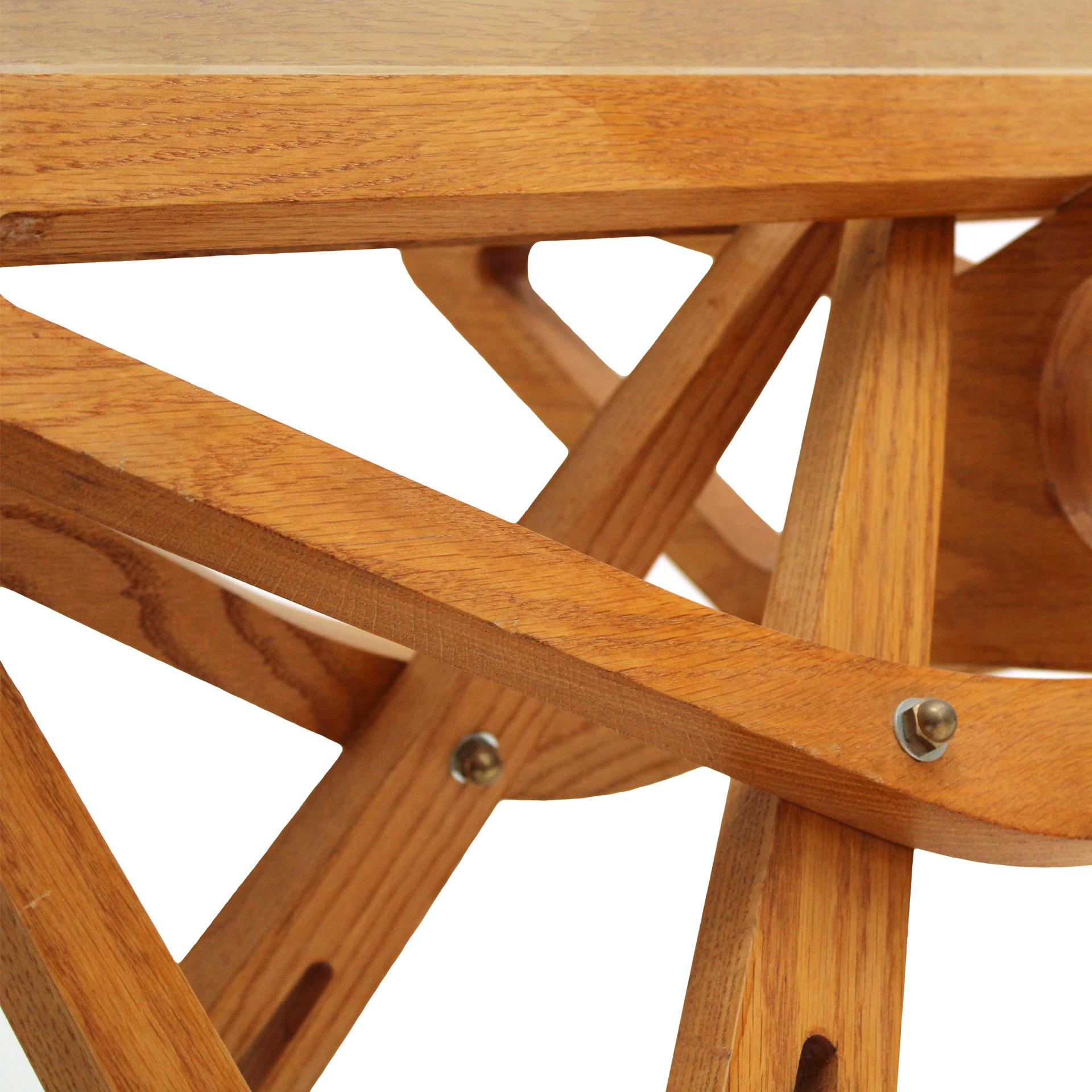 Carlo Mollino Mid-Century Modern Reale Square Italian Table Made of Oak Wood For Sale 1