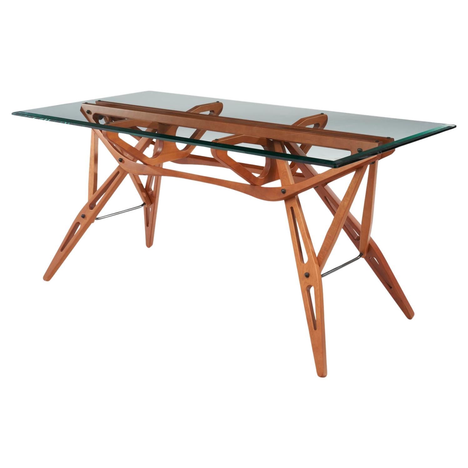 Carlo Mollino,  Reale Glass Dining Table by Zanotta, Italy (Old Edition) For Sale