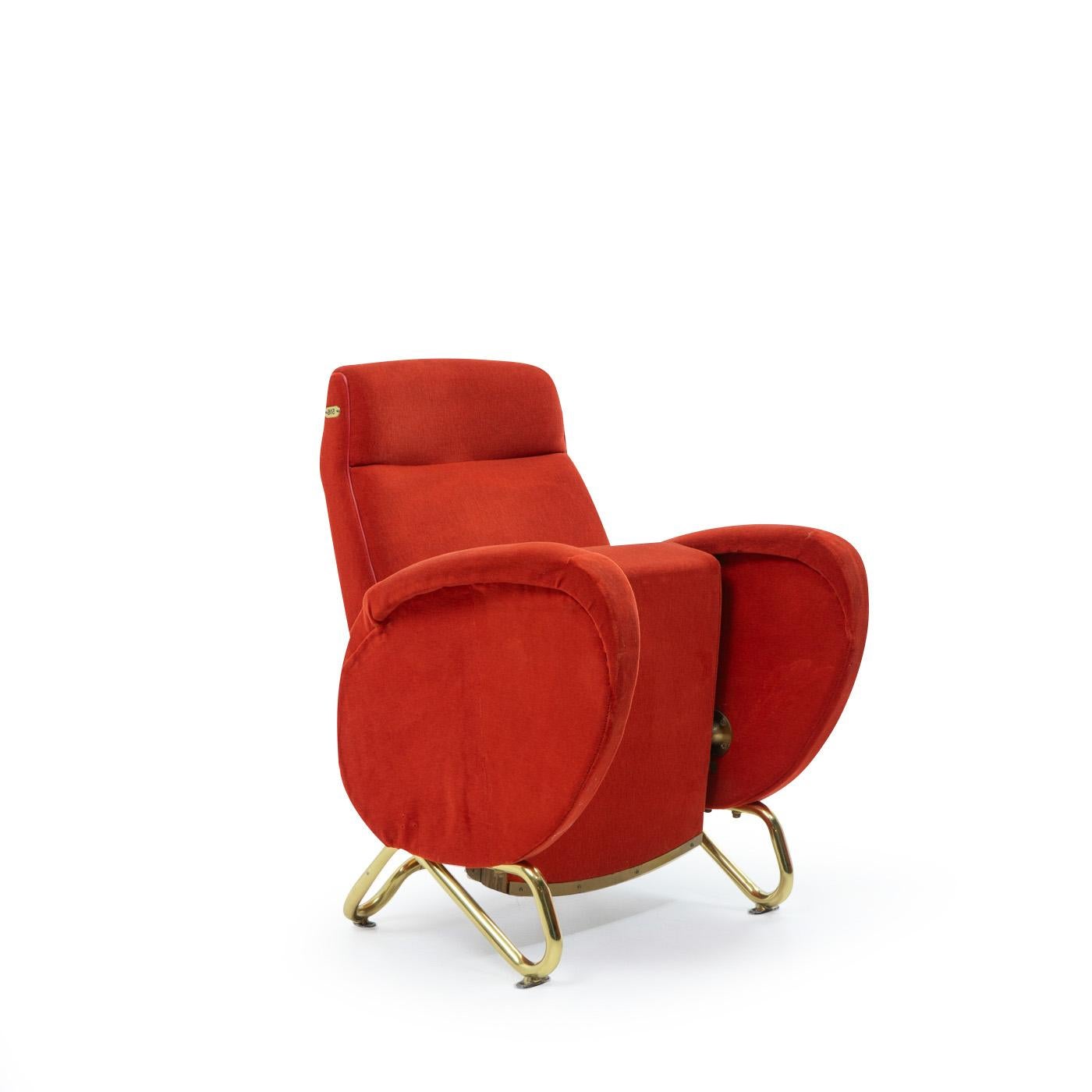 Mid-Century Modern Carlo Mollino: Theater Chair for the RAI Auditorium, Turin - 1950s For Sale