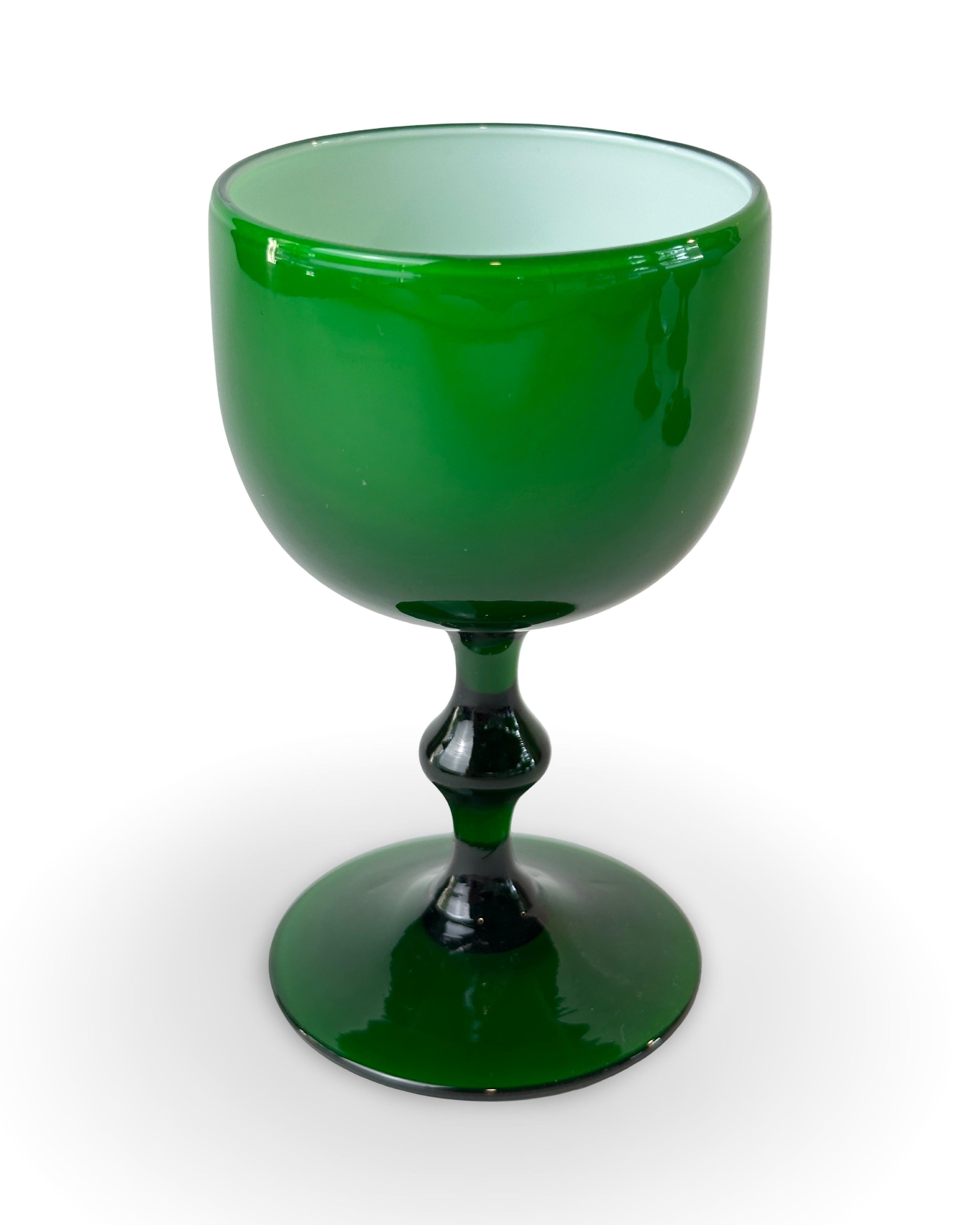 Carlo Moretti Copas de Vino Tinto o Blanco Verde Esmeralda, set de 5