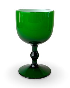 Carlo Moretti Smaragdgrüner Wein- oder Wasserkelch, italienisches Glas, 4er-Set