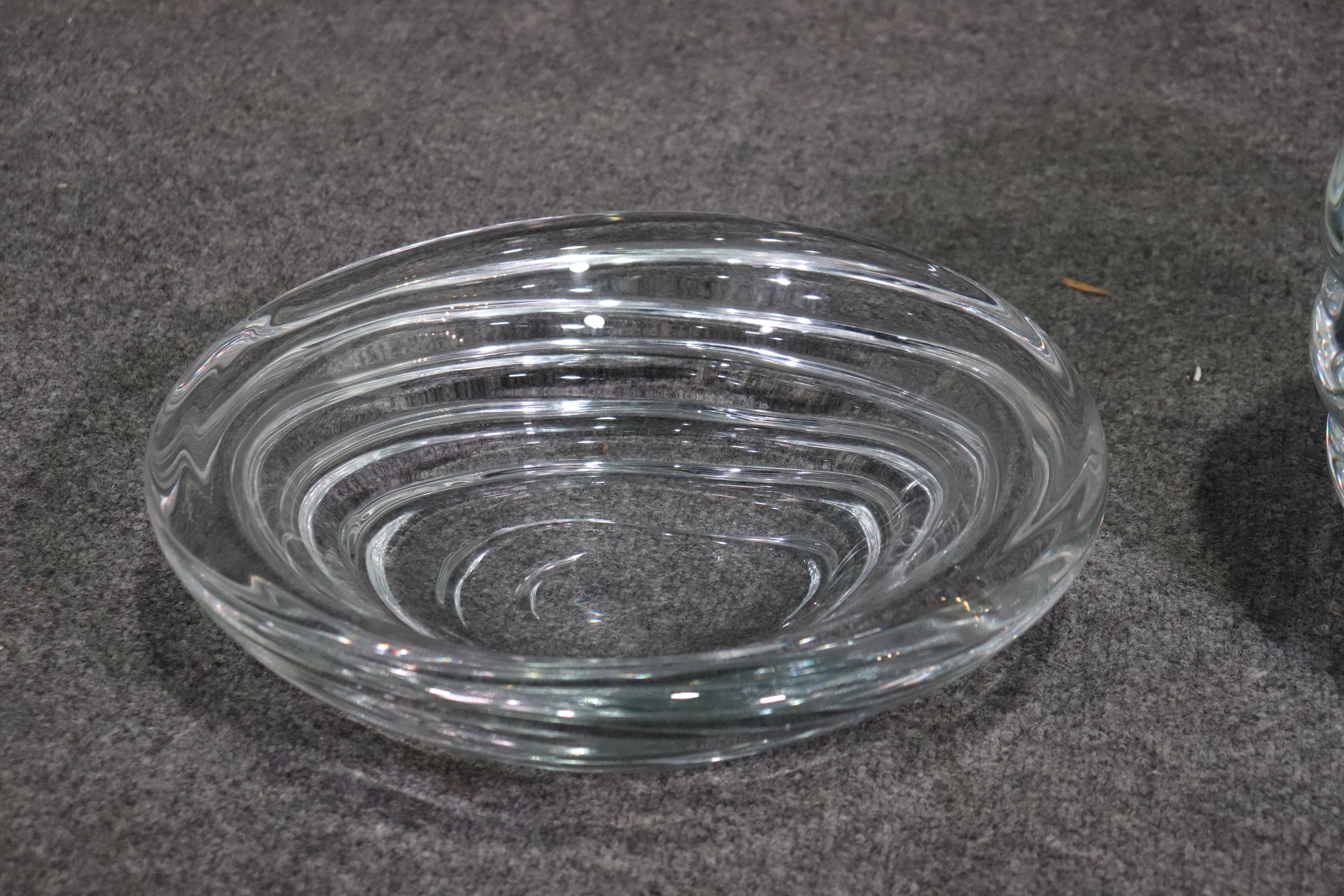 Carlo Moretti for Murano Glass Venice Italy Large Mouth-Blown Vase and Bowl In Good Condition In Swedesboro, NJ